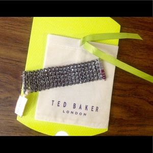 Ted Baker Waya Crystal Band Bracelet -White Bronze